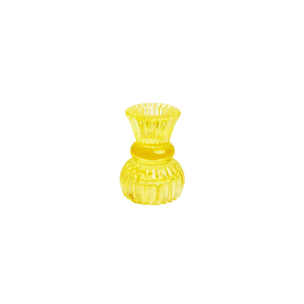 Glass Candle Holder Small Yellow